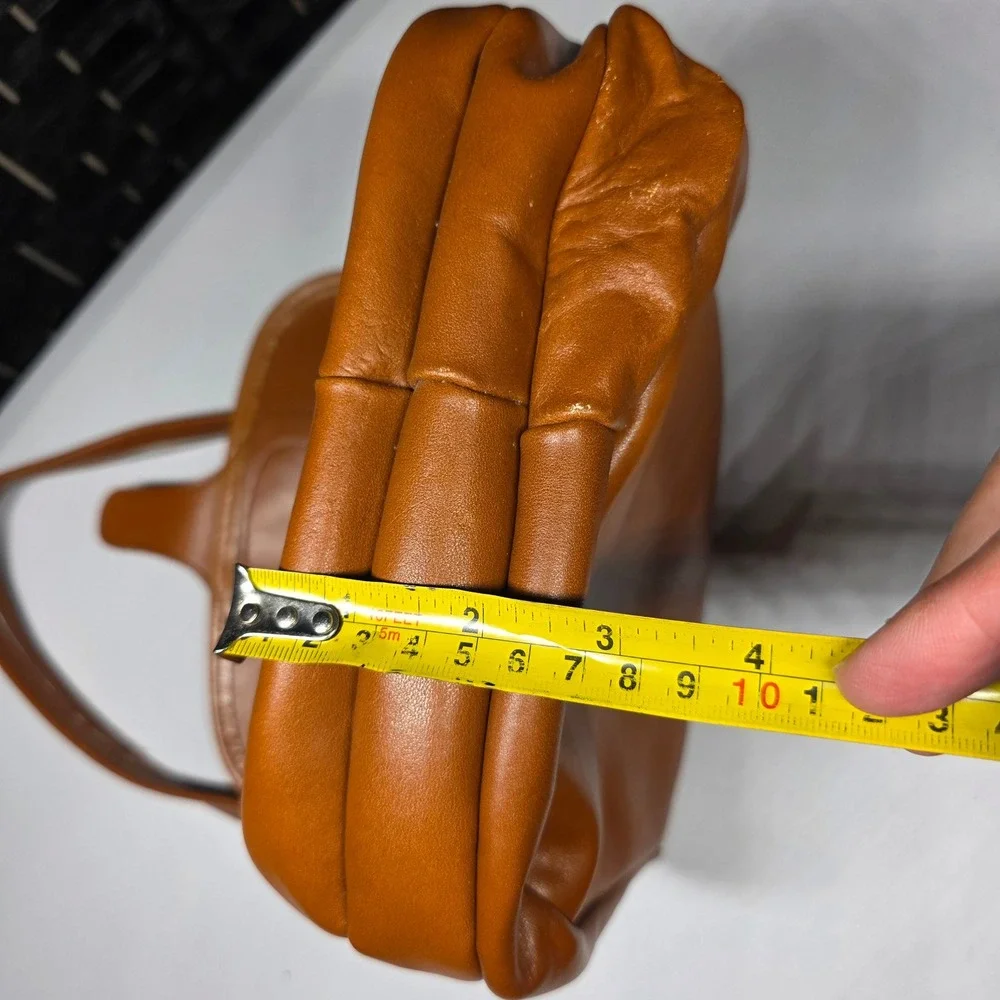 Cueros Argentinos Vintage Tan Leather Crossbody Saddle Bag Small Accordion Purse